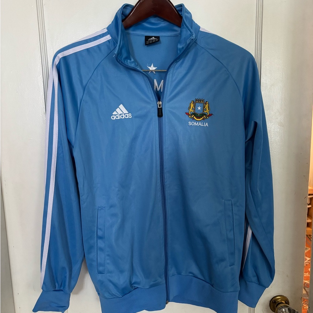 Adidas Light Blue Track Jacket with Embroidered Somalia Detail